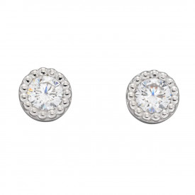 Stříbrné náušnice Cubic Zirconia Rhodium plated