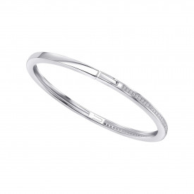 Stříbrný náramek Hinged Bangle CZ